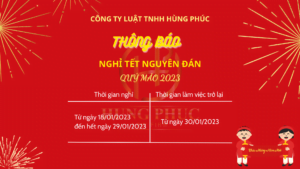 THÔNG BÁO NGHỈ TẾT NGUYÊN ĐÁN 2023