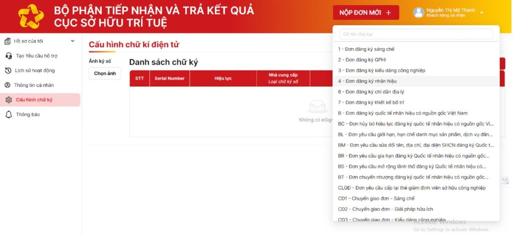 Hướng dẫn nộp hồ sơ đăng ký nhãn hiệu online