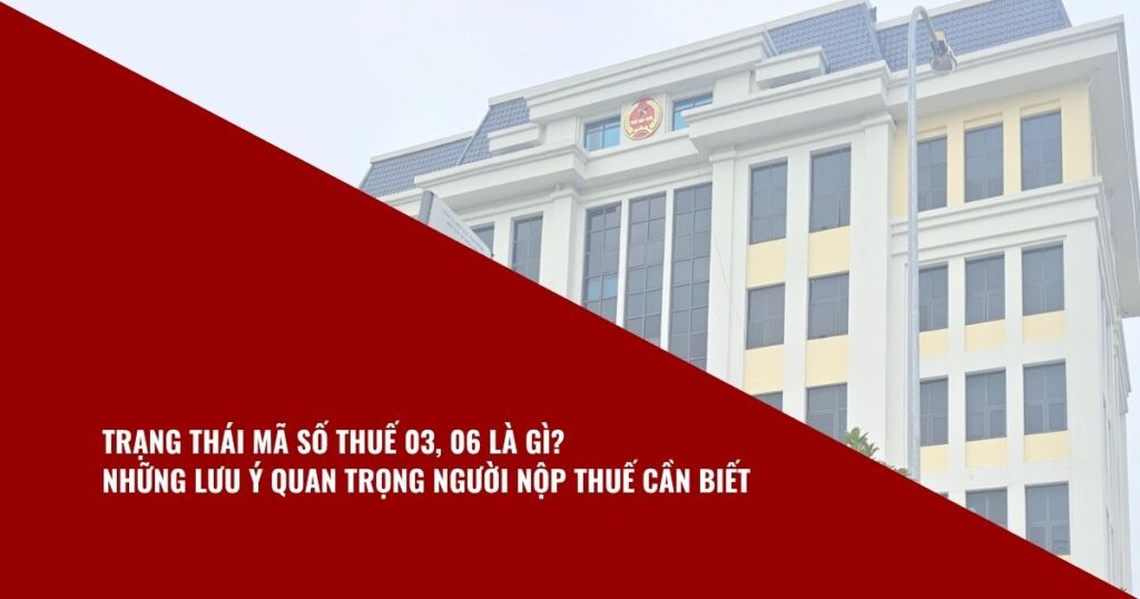 Trạng thái mã số thuế 03, 06 là gì? Những lưu ý quan trọng người nộp thuế cần biết 3 Trạng Thái Mã Số Thuế 03, 06 Là Gì ?Những Lưu ý Quan Trọng Người Nộp Thuế Cần Biết
