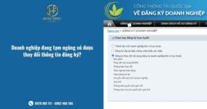 Doanh Nghiệp đang Tạm Ngừng Có được Thay đổi Thông Tin đăng Ký